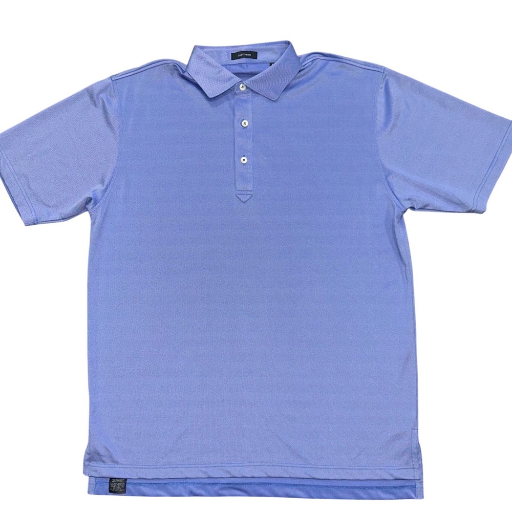Turtleson Men Performance Polo Shirt L Periwinkle Short Sleeve Golf Stretch